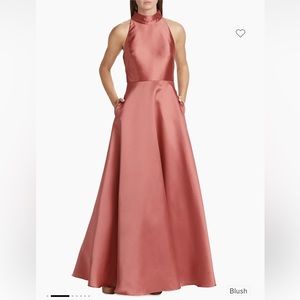 ML Monique Lhullier Halter Satin Ball Gown *NWT*